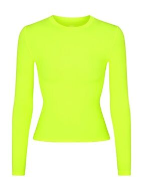 Skims fits everybody green highlighter long sleeve top size small